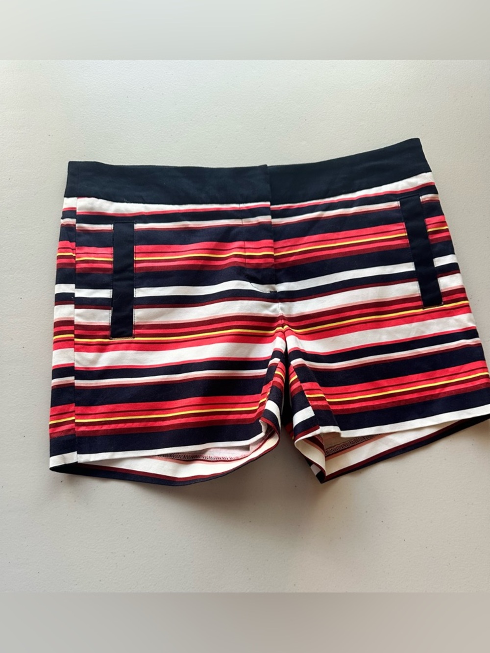 Striped Multicolor Cotton Blend Shorts